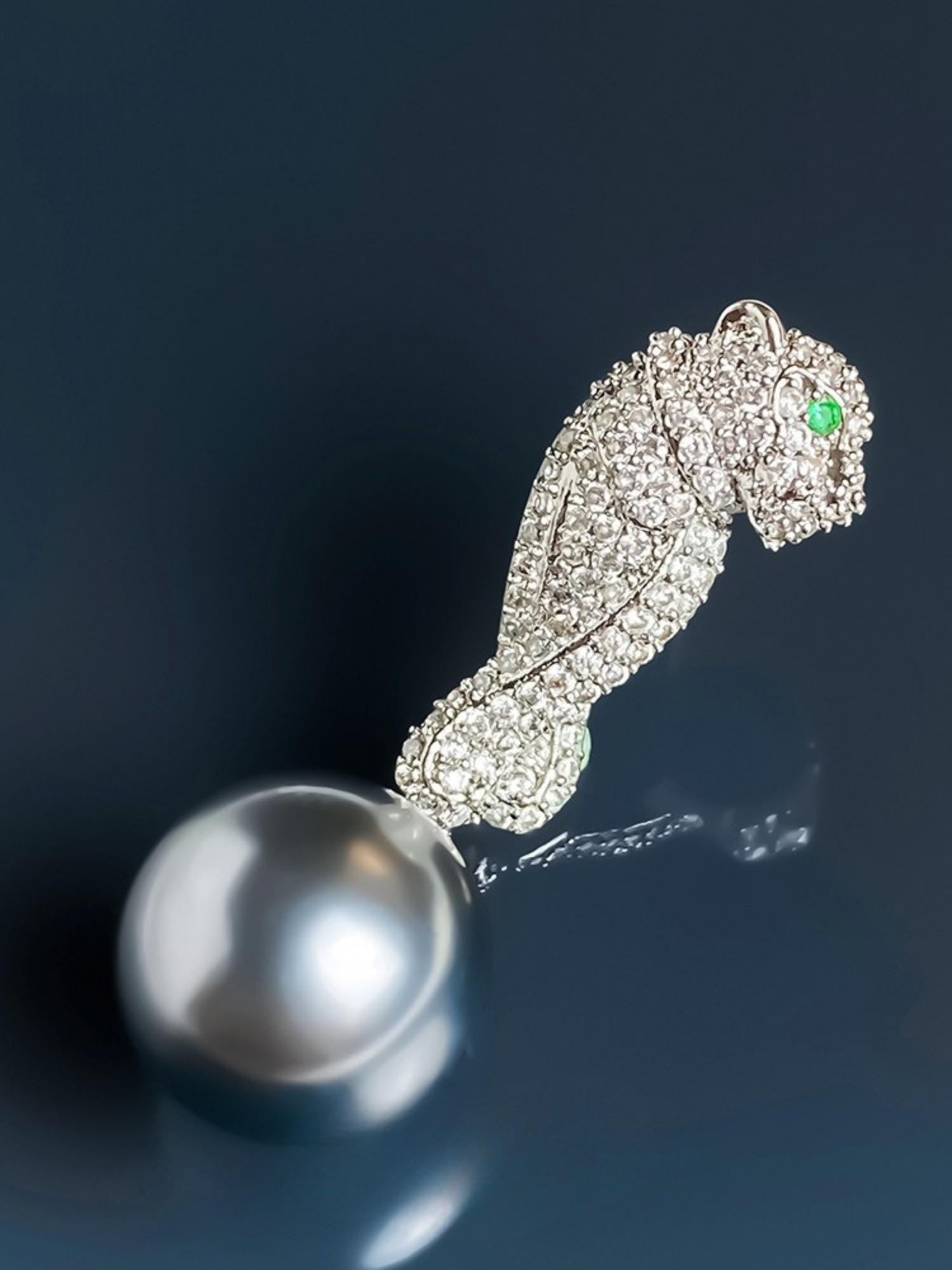 Panther with Pearl Earrings